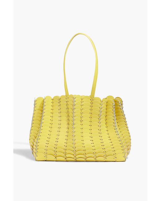 Rabanne Yellow Pacoio Cabas Laser-cut Leather Tote
