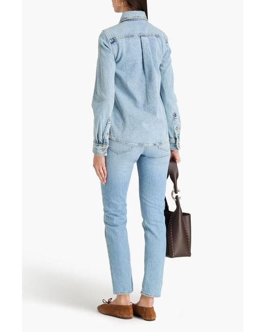 Totême  Blue Acid-Wash Denim Shirt