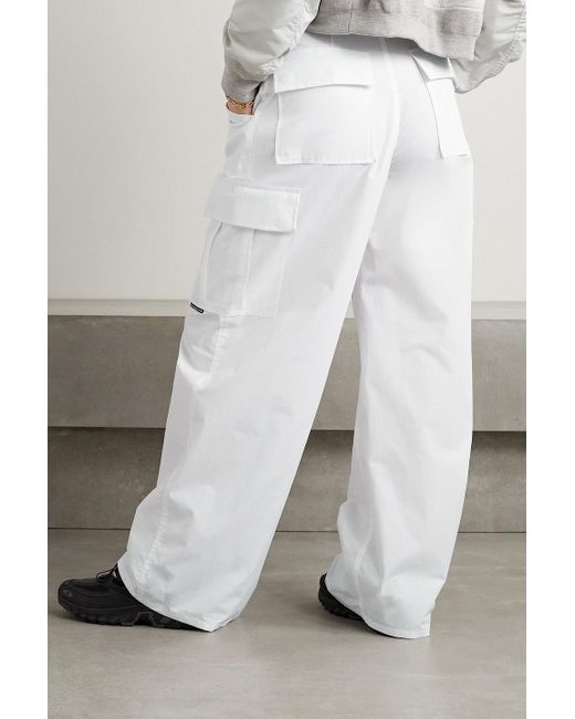 T By Alexander Wang White Cargohose mit weitem bein aus baumwollpopeline