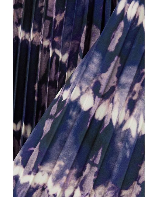 Altuzarra Blue Sif Pleated Printed Crepe Maxi Skirt