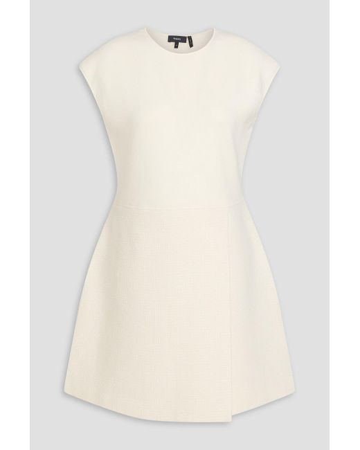 Theory Natural Tweed-Paneled Merino Wool-Blend Mini Dress
