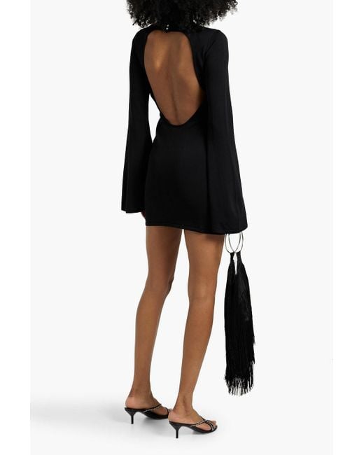 Solid & Striped Black The Narcia Cutout Stretch-Knit Mini Dress