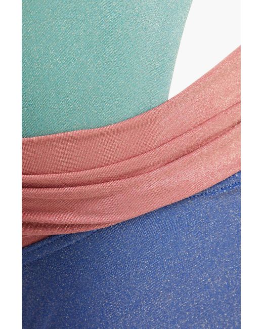 Zimmermann Blue Bandeau-badeanzug aus lurex® mit cut-outs