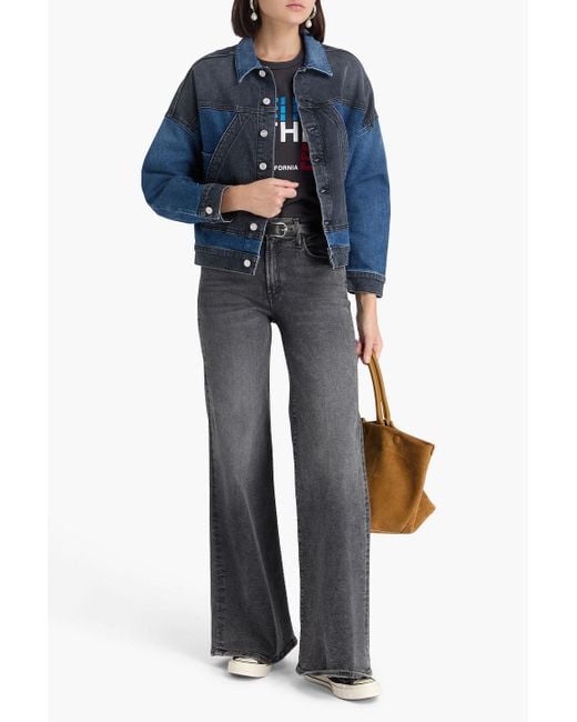 Mother Blue Patchwork-Effect Denim Jacket