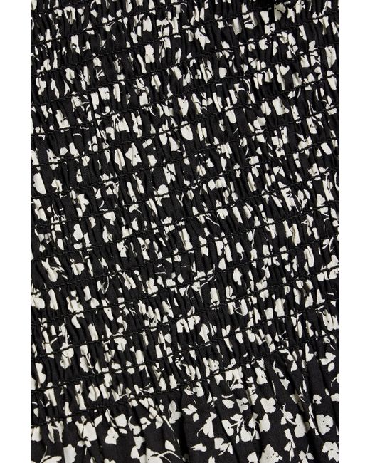 Solid & Striped Gray The corinna maxikleid aus baumwoll-voile mit print und raffung