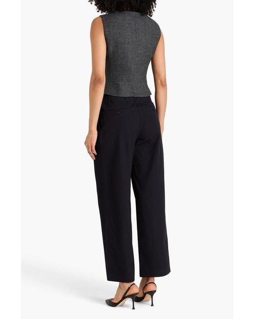 Totême Blue Pleated Cotton-twill Straight-leg Pants
