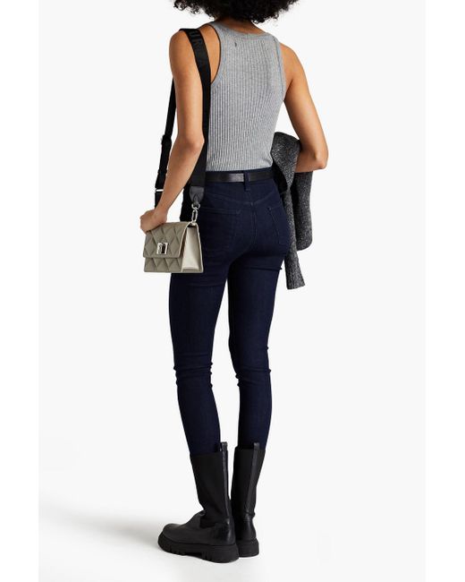 J Brand Blue Cropped High-rise Skinny Jeans