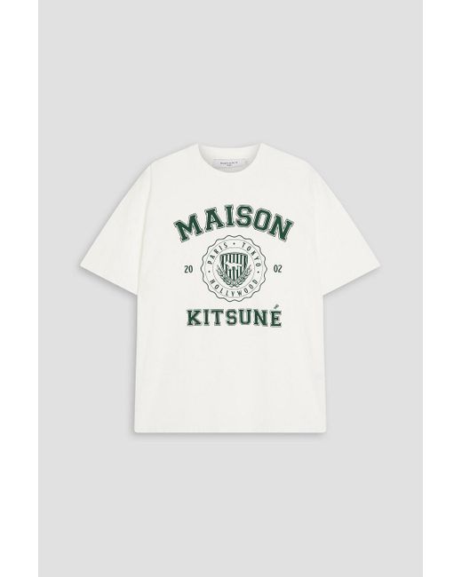 Maison Kitsuné T-shirt aus baumwoll-jersey mit logoprint in White für Herren