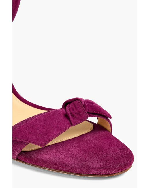 Alexandre Birman Pink Clarita Curve Bow-detailed Suede Sandals