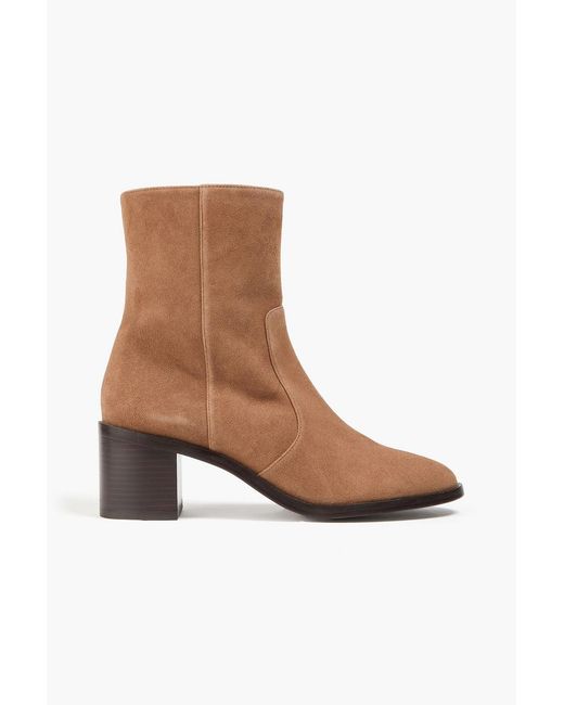 Stuart Weitzman Brown Esme Suede Ankle Boots