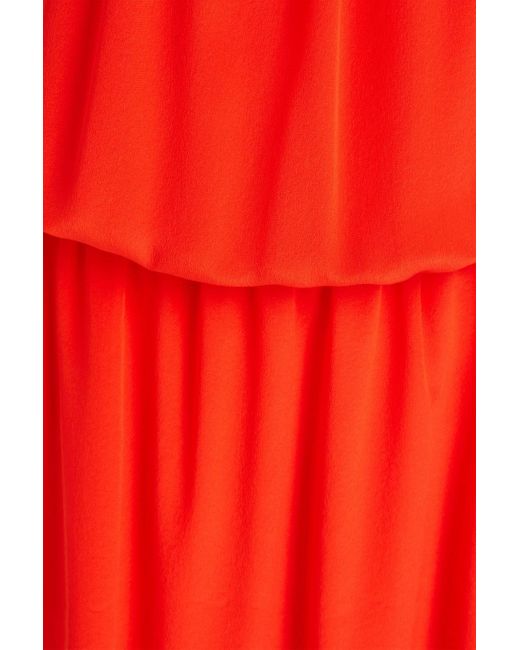 Heidi Klein Red Silk Crepe De Chine Mini Dress