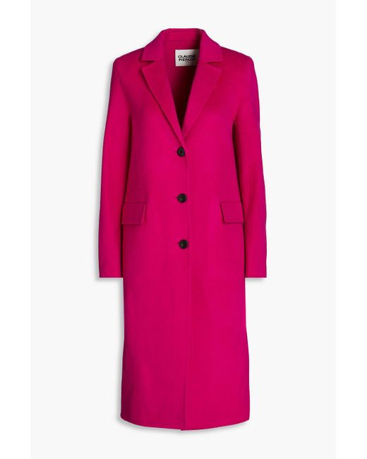 Claudie Pierlot Pink Ginette Wool-blend Coat