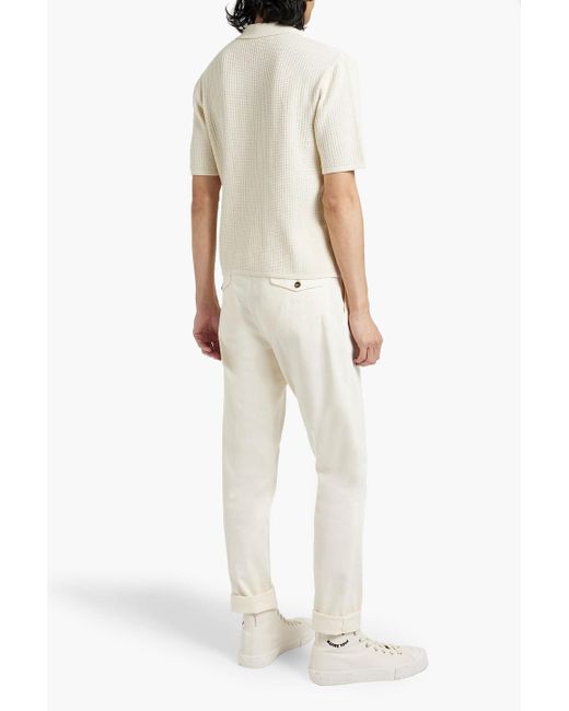 Rag & Bone Natural Nolan Pointelle-knit Cotton-blend Polo Shirt for men