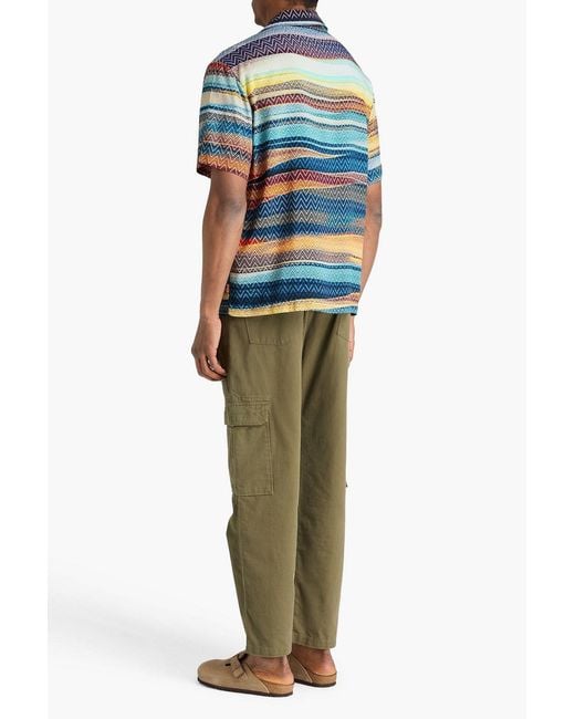 Missoni Blue Printed Woven Shirt for men