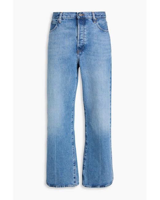 FRAME Blue The Loose High-Rise Wide-Leg Jeans