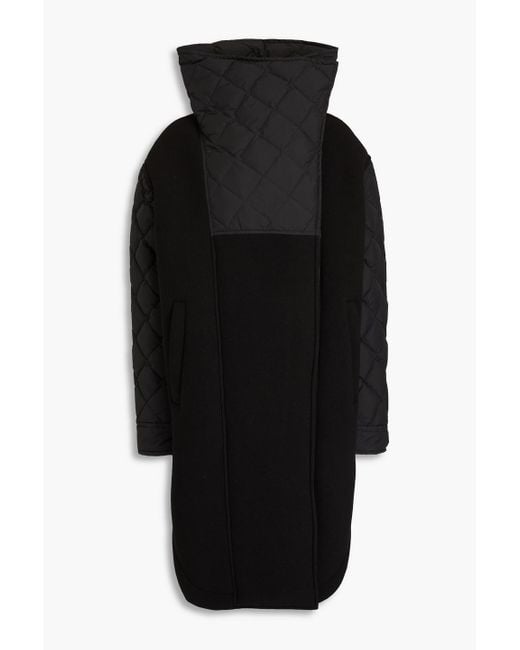 Goldbergh Black Shea Quilted Shell And Neoprene Down Coat