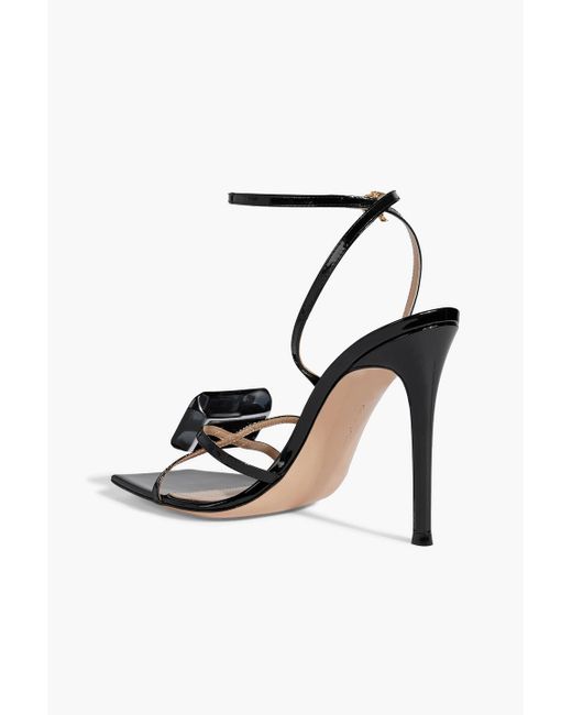 Gianvito Rossi Black Jaipur Crystal-embellished Patent-leather Sandals