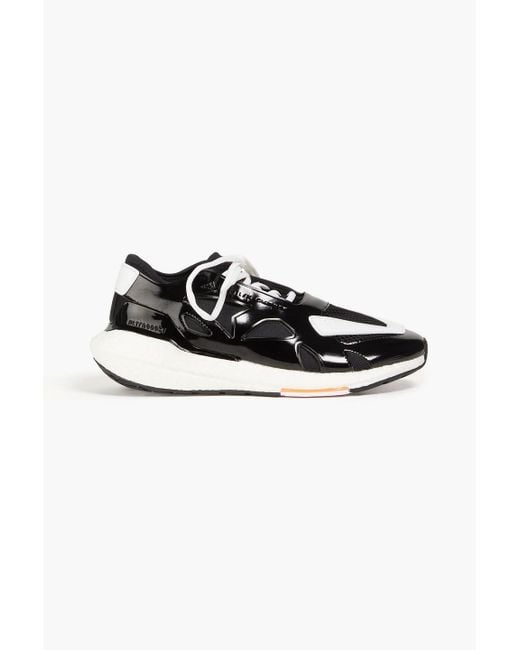 Adidas By Stella McCartney Black Ultraboost 22 Patent Faux Leather And Mesh Sneakers