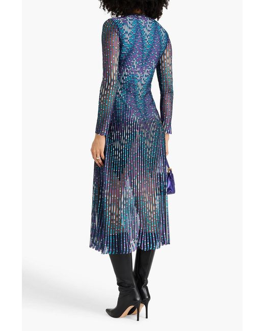 Missoni Blue Jacquard-Knit Midi Dress