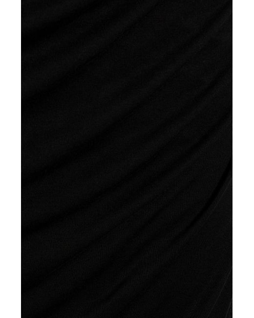 Envelope Black Verdi Ruched Jersey Midi Skirt