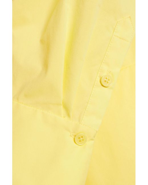 Jonathan Simkhai Yellow Briar Wrap-Effect Cotton-Blend Poplin Maxi Shirt Dress