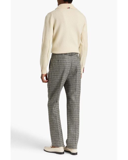 Thom Browne Hose aus woll-tweed mit hahnentrittmuster in Gray für Herren