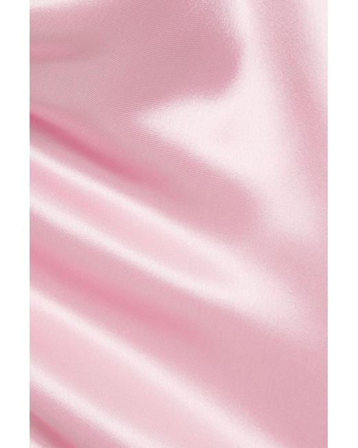Nicholas Pink Bette drapiertes maxikleid aus satin mit gürtel