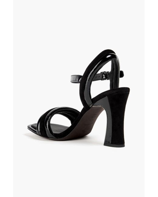Tory Burch Black Patent-Leather And Suede Sandals
