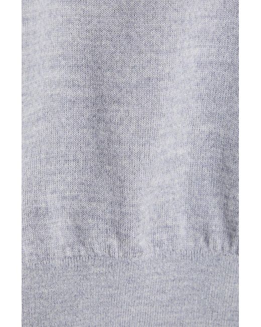Tory Burch Gray Cutout Merino Wool Sweater