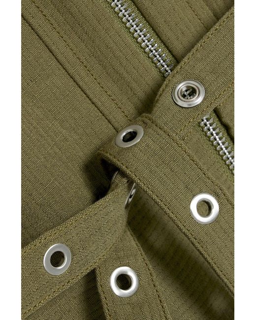 3.1 Phillip Lim Green Belted Cotton And Linen-blend Jacket