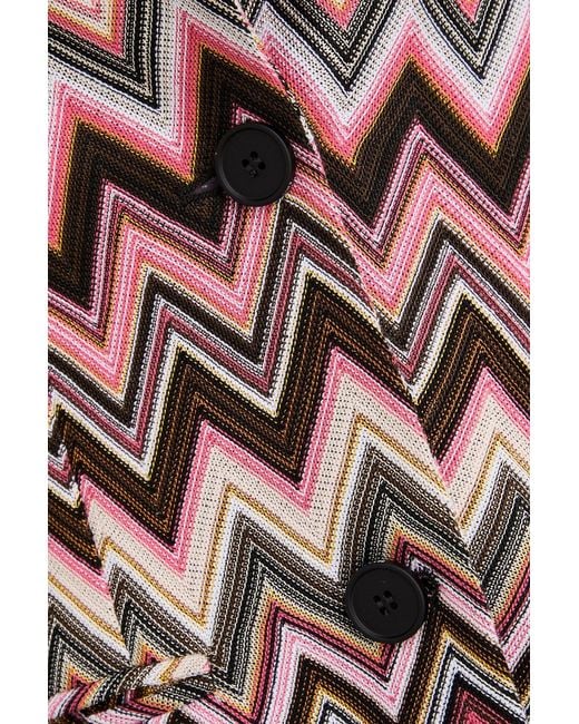 Missoni Pink Crochet-Knit Cotton-Blend Blazer