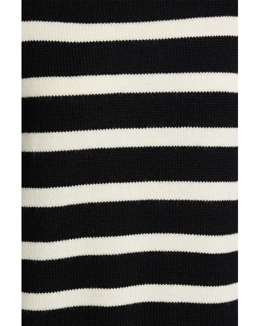 Iris & Ink Black Sophie Striped Merino Wool Turtleneck Sweater