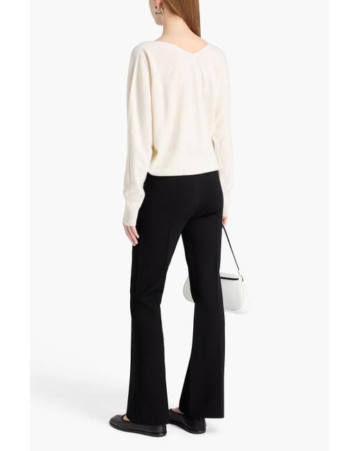 Theory Black Stretch-knit Flared Pants