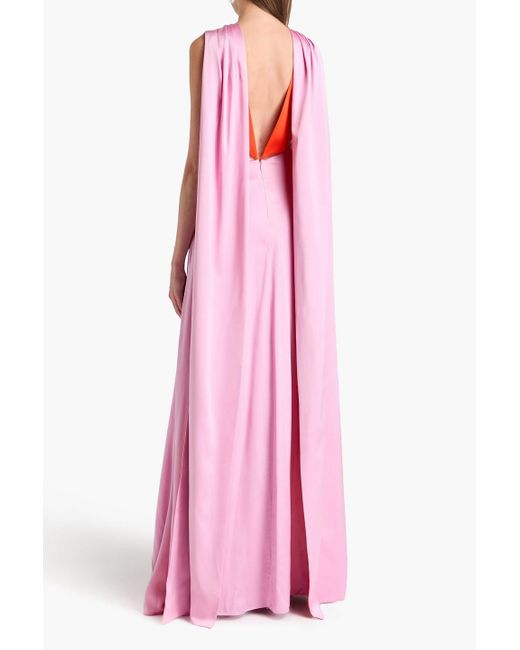 Roksanda Pink Draped Twisted Silk-satin Crepe Gown