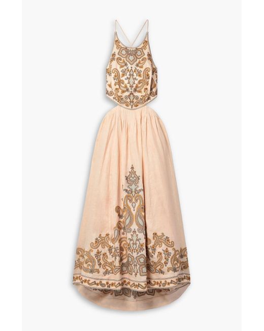 sachin and babi light blue dress Hope & Ivy belted kaftan maxi dress in scenic print