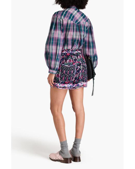 Isabel Marant Blue Riolmy Printed Georgette Shorts
