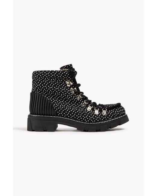 Stine Goya Black Vera Polka-Dot Jacquard Hiking Boots