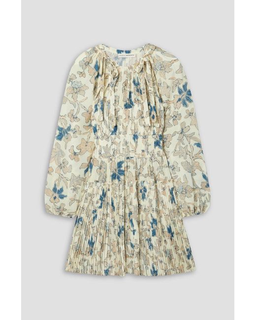 Ulla Johnson White Sefia Tiered Printed Silk-crepe Mini Dress