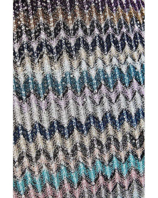 Missoni Gray Metallic Crochet-knit Mini Skirt