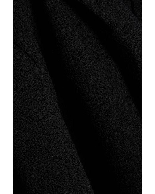 Tibi Black Melee Strapless Crepe Peplum Top