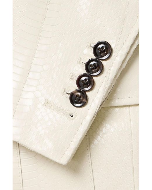 Tom Ford Natural Slim-Fit Snake-Effect Leather Blazer for men