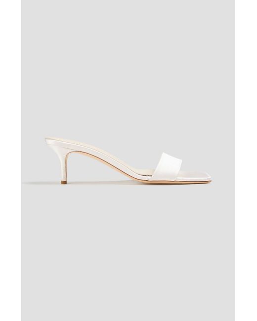 Aeyde White Ilvy Satin Mules