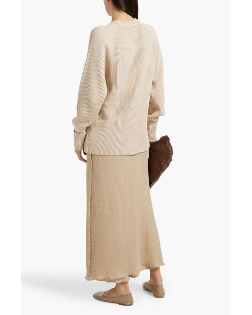 By Malene Birger Natural Biancos Crinkled Ramie And Cotton-Blend Gauze Maxi Skirt