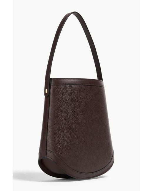 SAVETTE Brown Beuteltasche "bucket" aus narbenleder