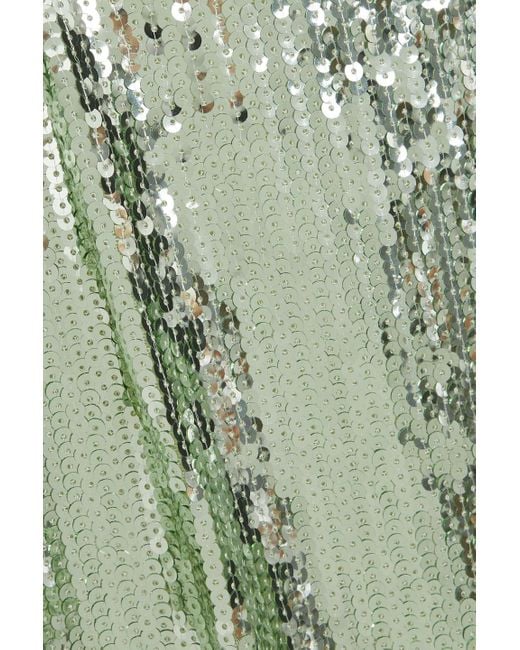 Galvan White Rebecca Cutout Sequined Tulle Gown