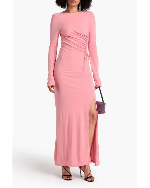 Rohe Pink Ruched Jersey Maxi Dress