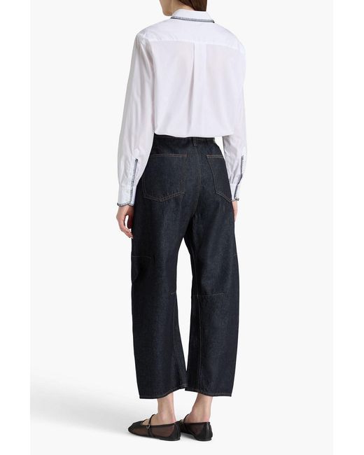 Rag & Bone White Maxine Whipstitched Cotton-Poplin Shirt