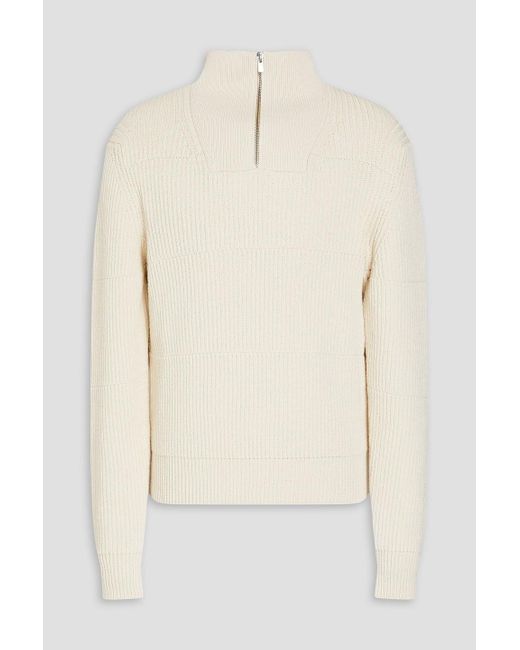 Jacquemus Natural Ribbed Cotton-blend Half-zip Sweater for men