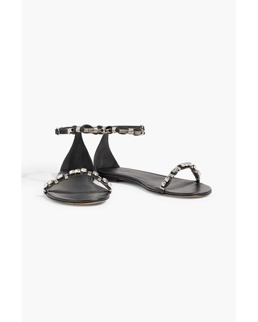 Isabel Marant Black Bijoux Embellished Leather Sandals