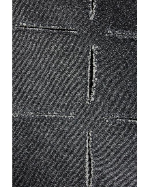 Versace Black Cutout High-rise Straight-leg Jeans